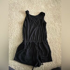 Black Sleeveless Romper WITH POCKETS
